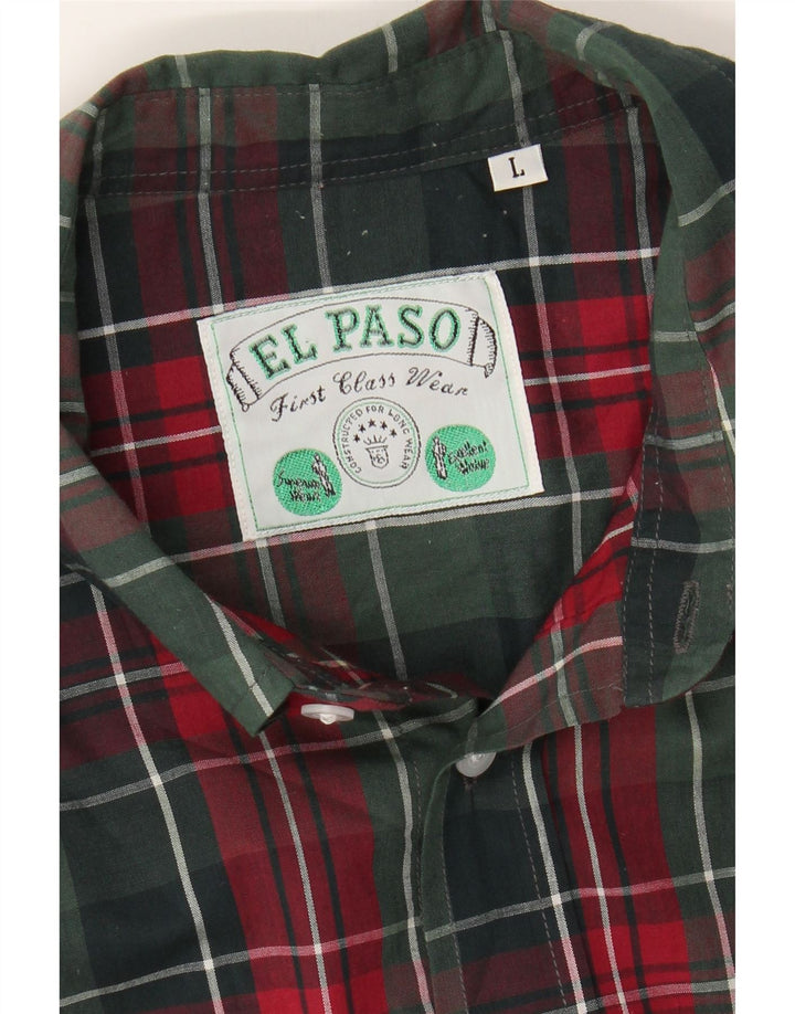 VINTAGE Mens Flannel Shirt Large Red Check Polyester Vintage Vintage and Second-Hand Vintage from Messina Hembry 