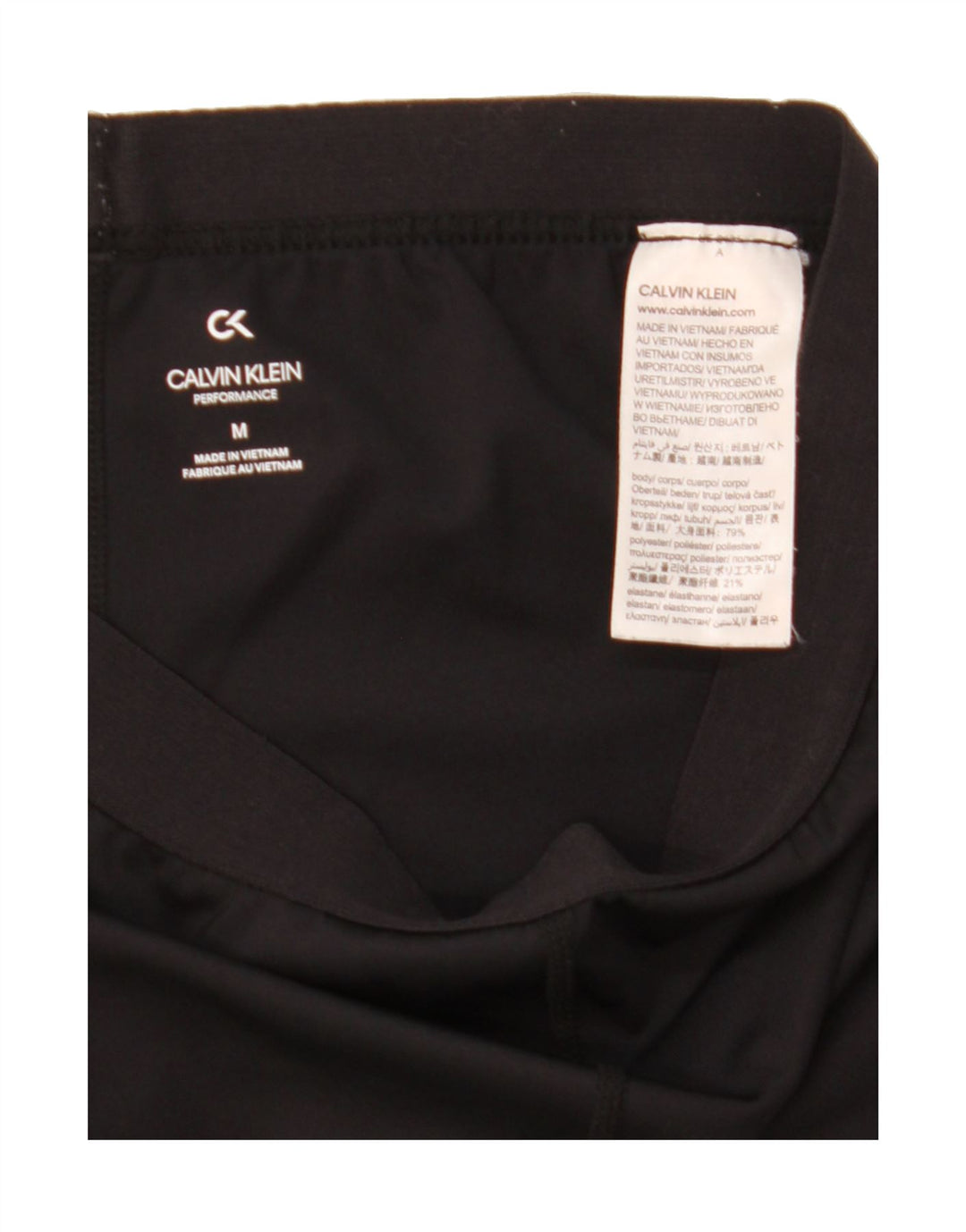 CALVIN KLEIN Womens Graphic Leggings UK 12 Medium  Black Polyester Vintage Calvin Klein and Second-Hand Calvin Klein from Messina Hembry 