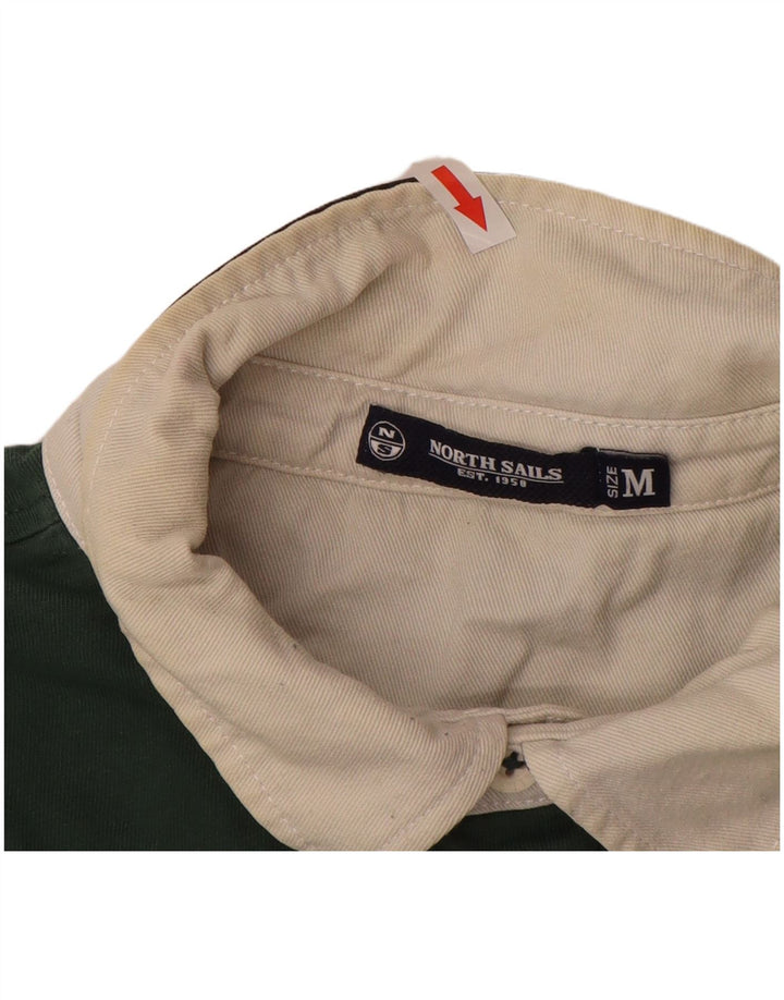 NORTH SAILS Mens Polo Shirt Medium Green Colourblock