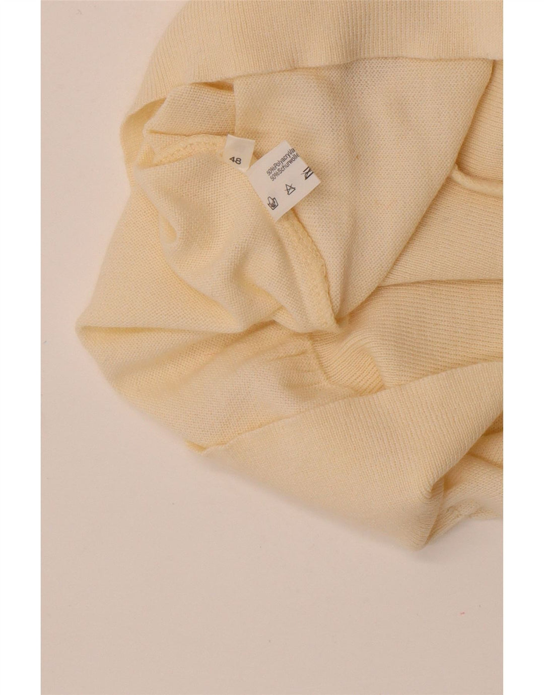 Vintage Mens Roll Neck Jumper Sweater IT 48 Medium Off White Polyacrylic