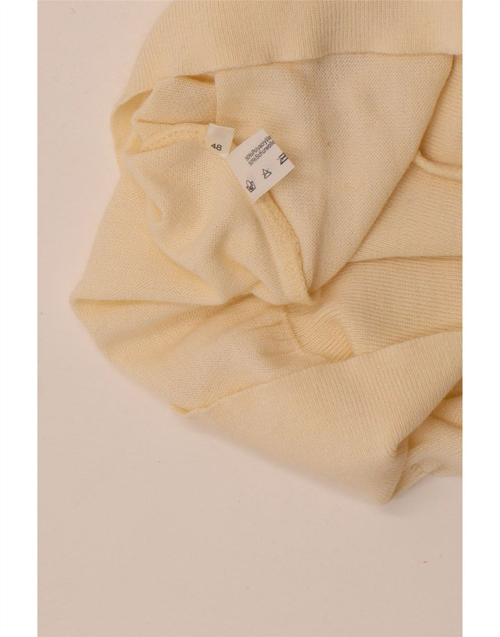 Vintage Mens Roll Neck Jumper Sweater IT 48 Medium Off White Polyacrylic