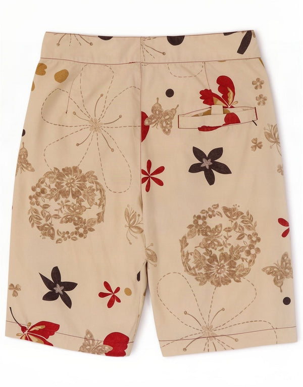 Coast Mens Swimming Shorts Medium Off White Floral Polyester