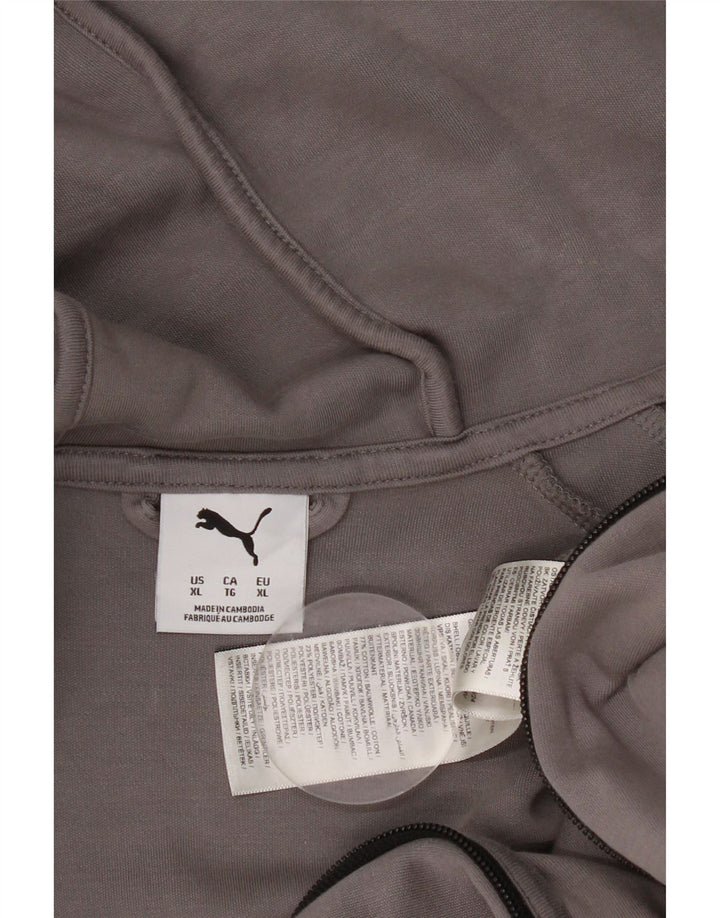 Puma Mens Zip Hoodie Sweater XL Grey Cotton