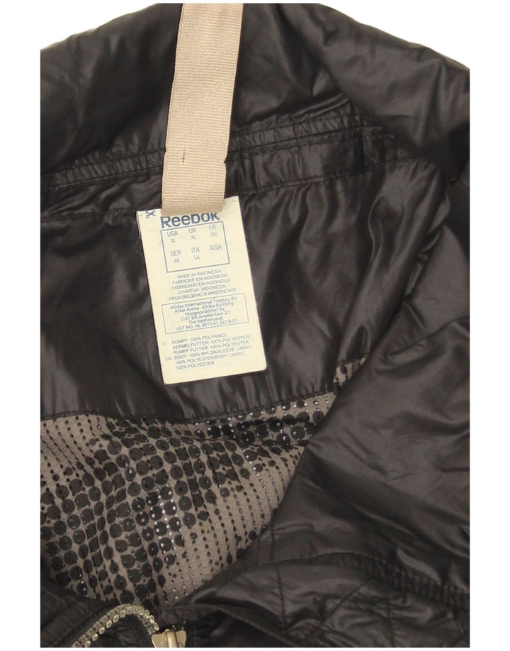 Reebok Mens Bomber Jacket UK 42 XL Black Nylon