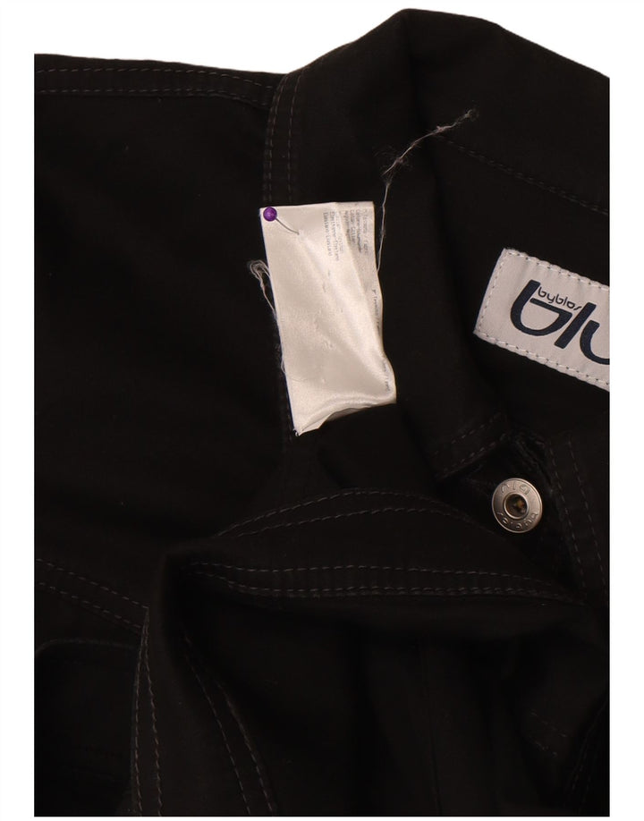 Byblos Womens Bomber Jacket IT 50 XL Black Cotton