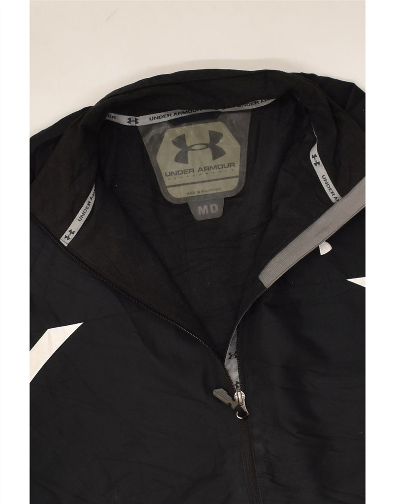 UNDER ARMOUR Mens Tracksuit Top Jacket Medium Black Polyester | Vintage Under Armour | Thrift | Second-Hand Under Armour | Used Clothing | Messina Hembry 