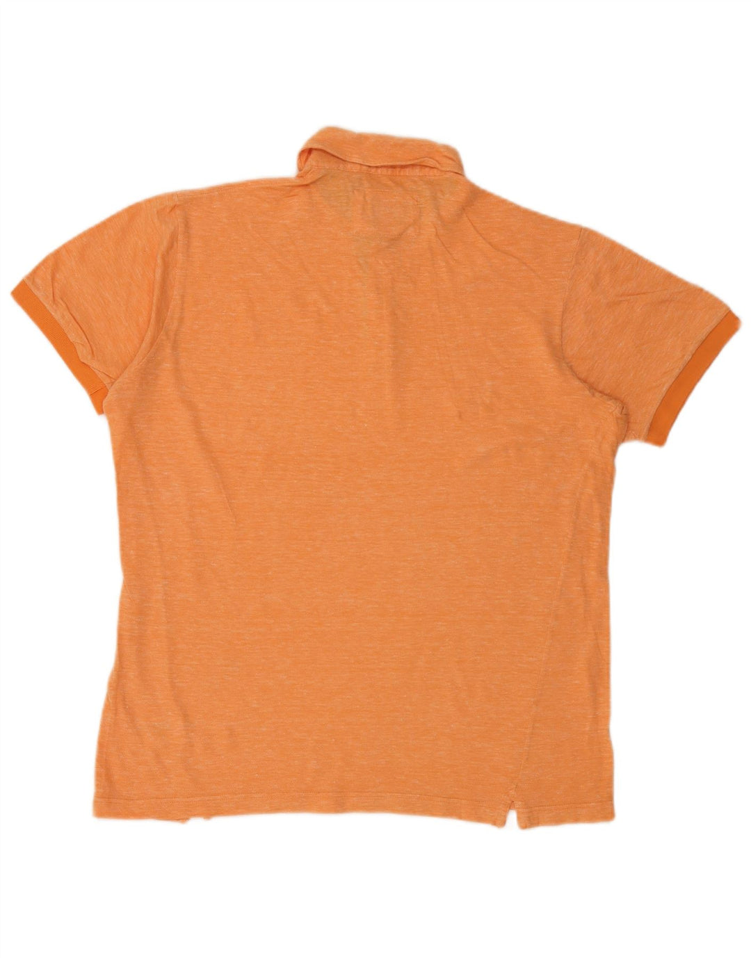 Boggi Mens Polo Shirt Large Orange Flecked Cotton
