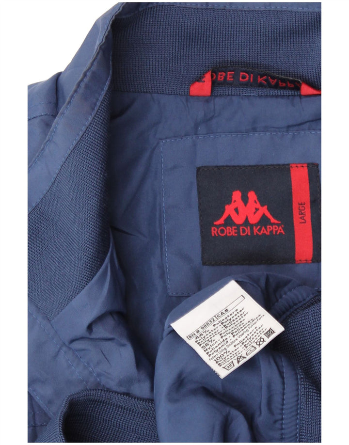 Kappa Mens Italia Bomber Jacket UK 40 Large Navy Blue Polyester