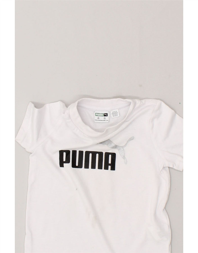 PUMA Baby Boys Graphic T-Shirt Top 12-18 Months White Cotton | Vintage Puma | Thrift | Second-Hand Puma | Used Clothing | Messina Hembry 