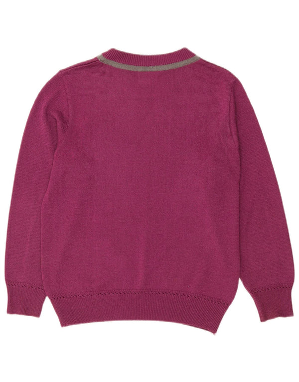 Vintage Womens Oversized Crew Neck Jumper Sweater IT 40 Small Purple Floral