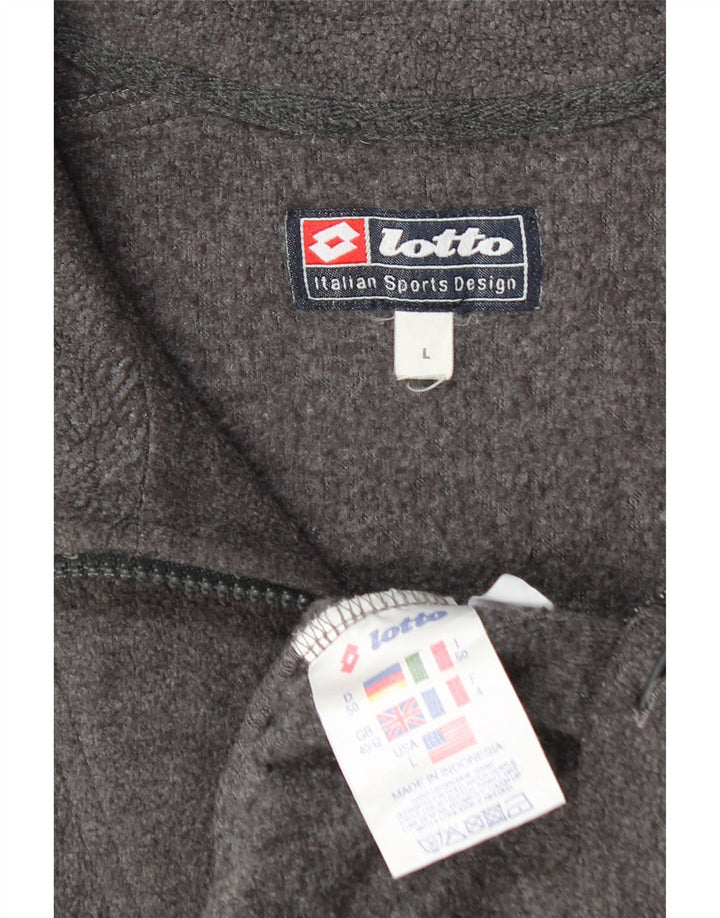 Lotto Mens Zip Neck Fleece Jumper UK 40/42 Large Grey Polyester