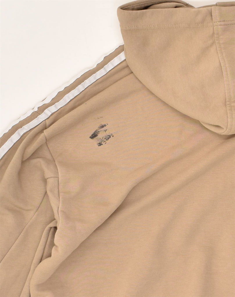 ADIDAS Womens Hoodie Jumper UK 14 Medium Beige Cotton | Vintage Adidas | Thrift | Second-Hand Adidas | Used Clothing | Messina Hembry 