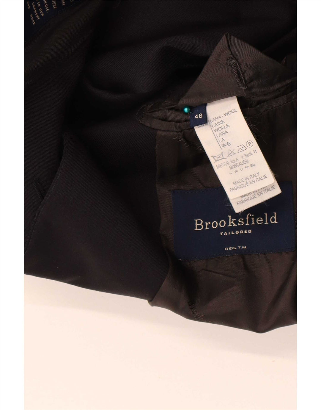 Brooksfield Mens 3 Button Blazer Jacket IT 48 Medium Black Wool