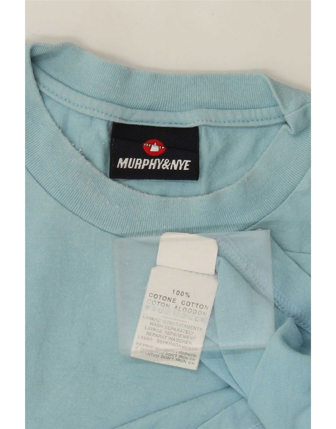 Murphy & Nye Mens Graphic T-Shirt Top Large Blue Cotton