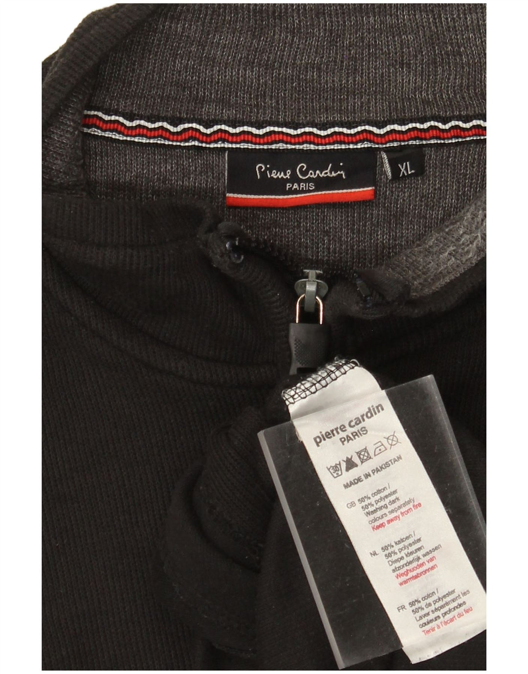 Pierre Cardin Mens Cardigan Sweater XL Black Cotton