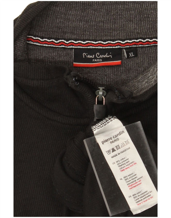 Pierre Cardin Mens Cardigan Sweater XL Black Cotton