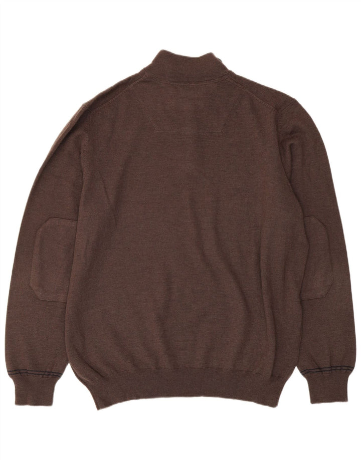 Timberland Mens Regular Fit Zip Neck Jumper Sweater 3XL Brown