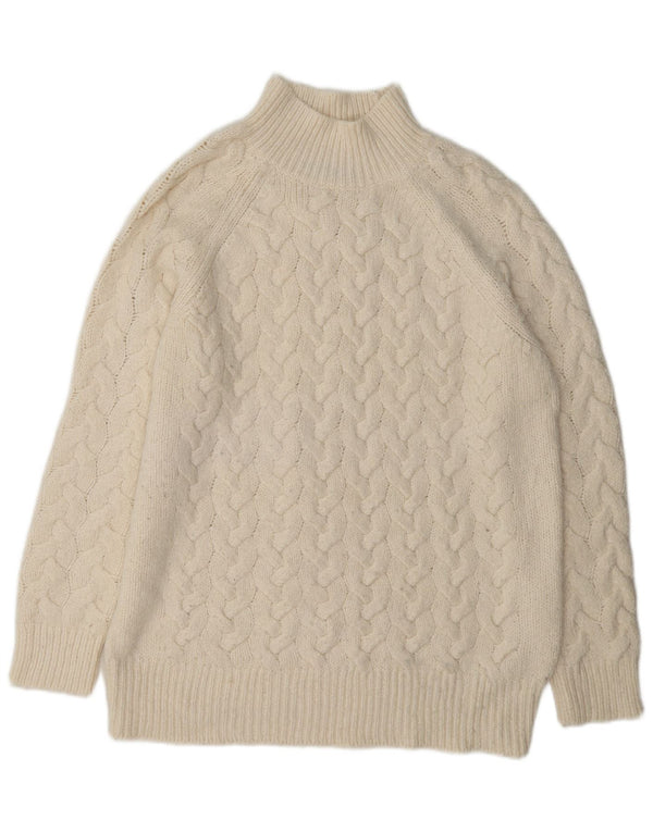 Marks & Spencer Womens Turtle Neck Jumper Sweater UK 14 Medium Off White Cl