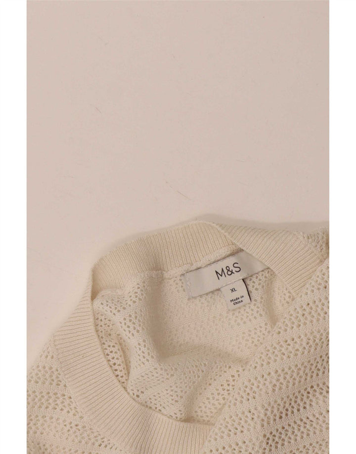 Marks & Spencer Womens Vest Tank Top UK 18 XL White Striped
