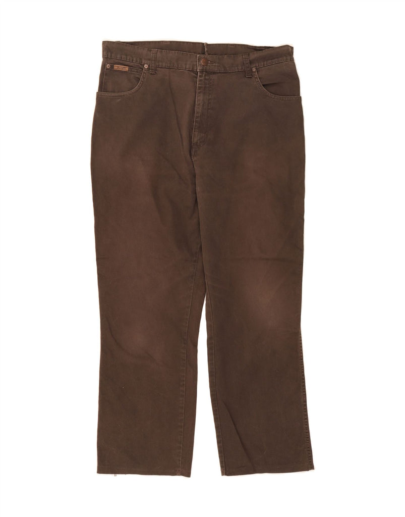 WRANGLER Mens Texas Stretch Straight Jeans W40 L28 Brown Cotton Vintage Wrangler and Second-Hand Wrangler from Messina Hembry 