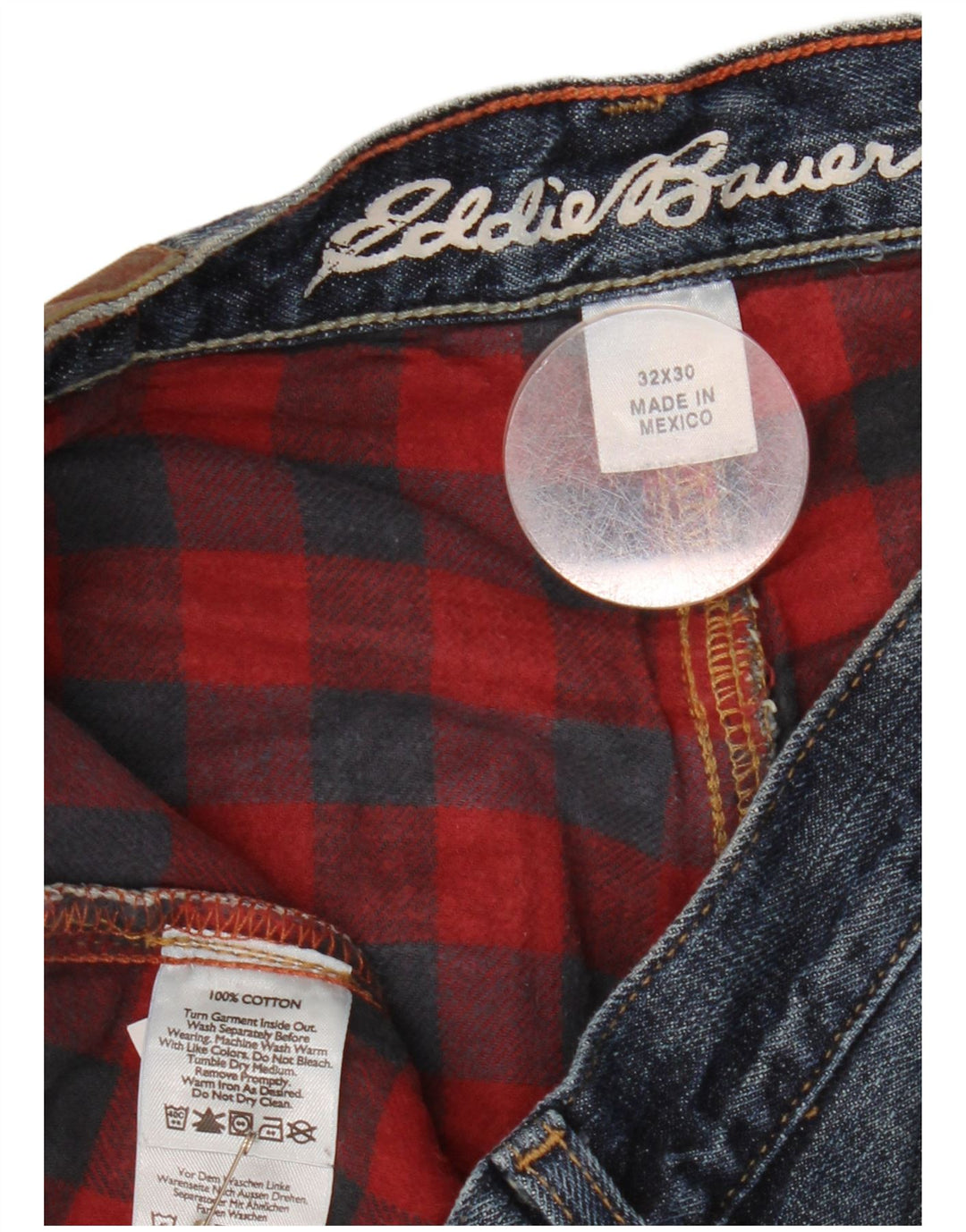 EDDIE BAUER Mens Straight Jeans W32 L30 Blue Cotton