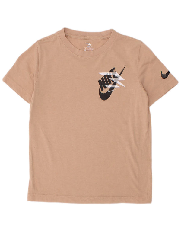 Nike Boys Graphic T-Shirt Top 8-9 Years Small Beige