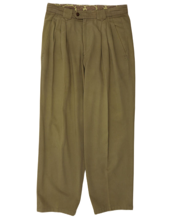 Vintage Mens Pegged Suit Trousers W28 L29 Green Cotton