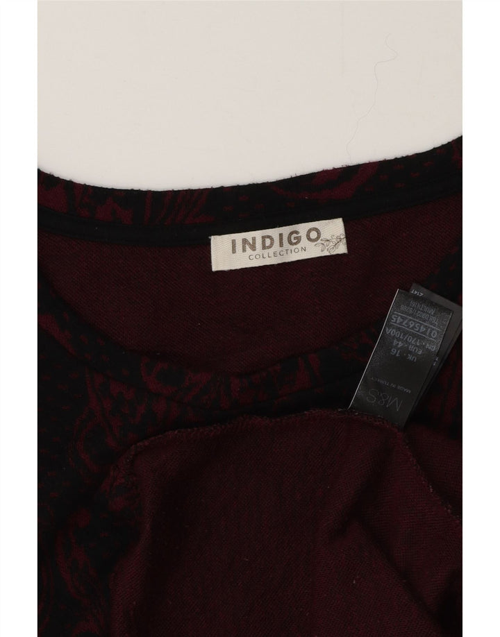 Marks & Spencer Womens Indigo Shift Dress UK 16 Large Black Paisley