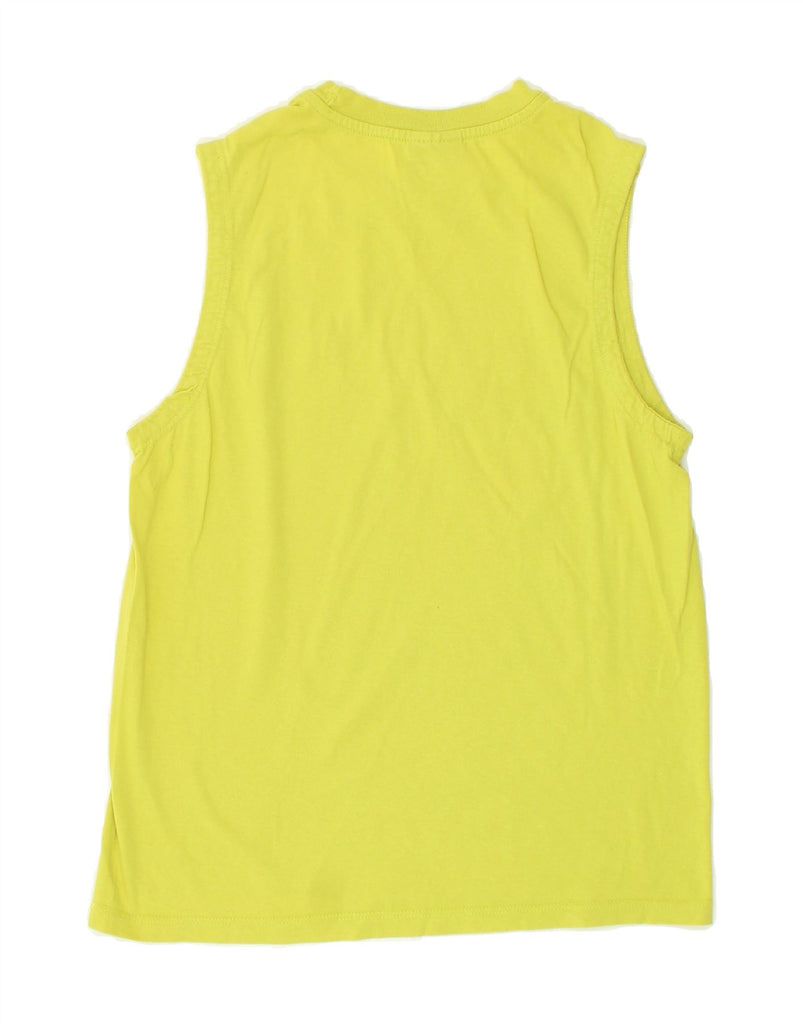 CHAMPION Womens Vest Top UK 12 Medium Yellow Cotton | Vintage Champion | Thrift | Second-Hand Champion | Used Clothing | Messina Hembry 