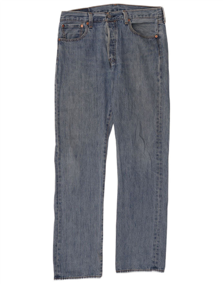 Levi's Mens 501 Straight Jeans W34 L34 Blue Cotton