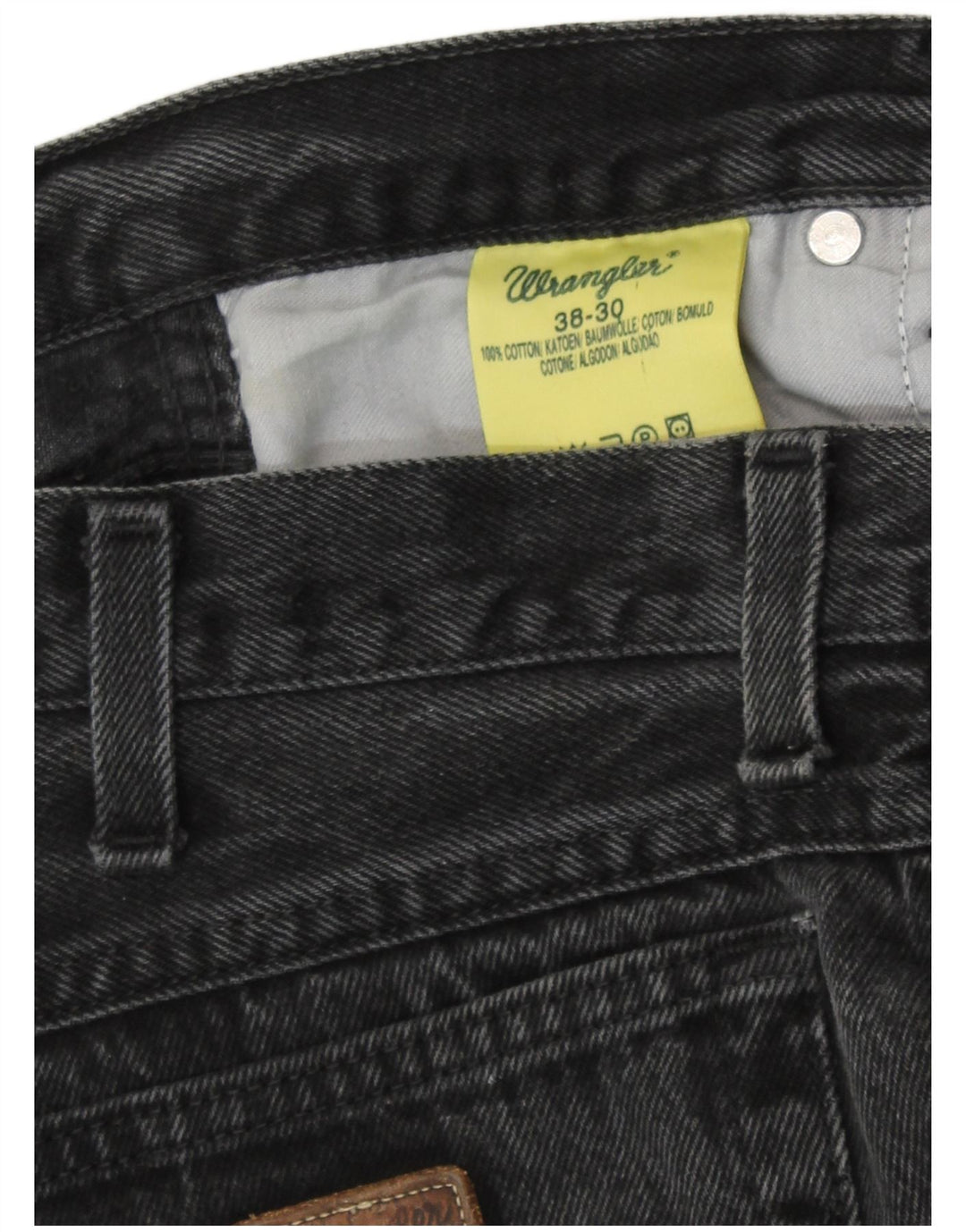 Wrangler Mens Straight Jeans W38 L30 Grey Cotton