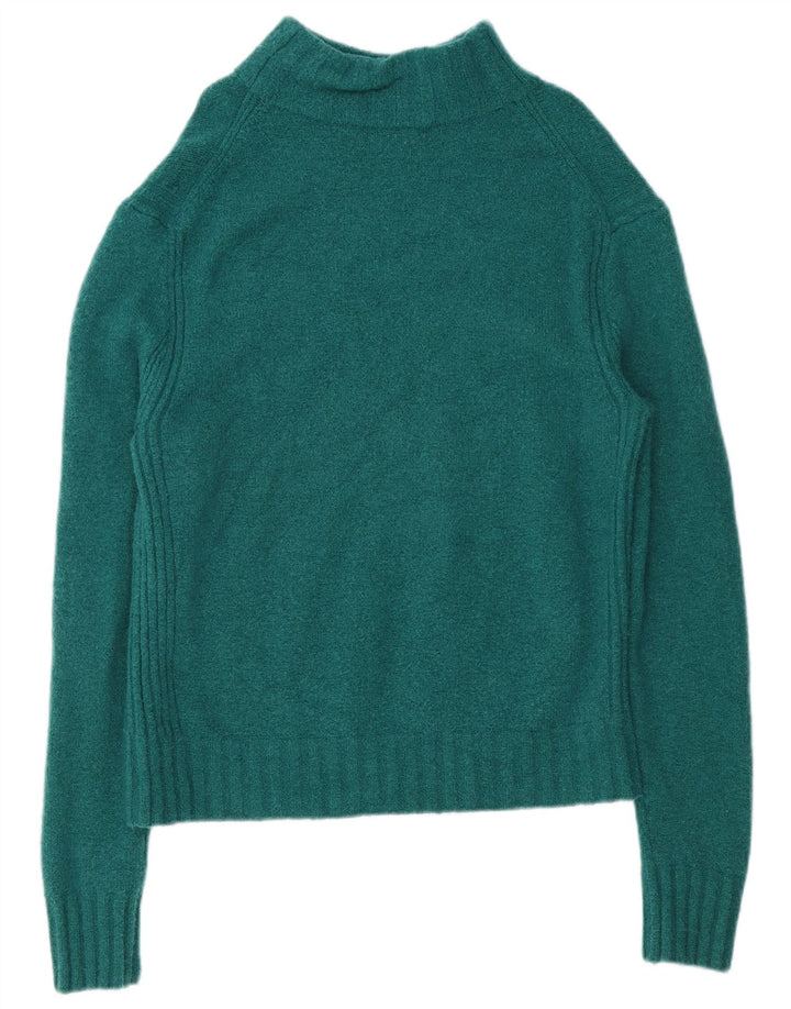 J. Crew Womens Turtle Neck Jumper Sweater UK 16 Large Green Nylon