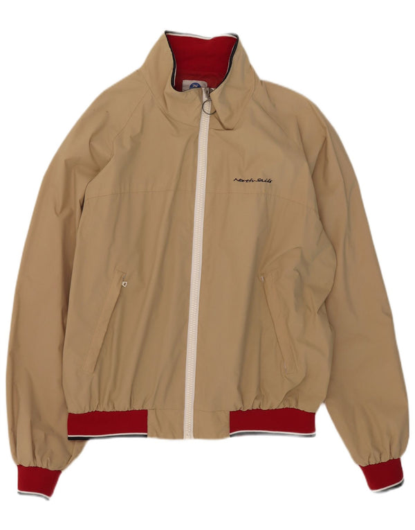 North Sails Mens Rain Jacket UK 42 XL Beige Colourblock Nylon