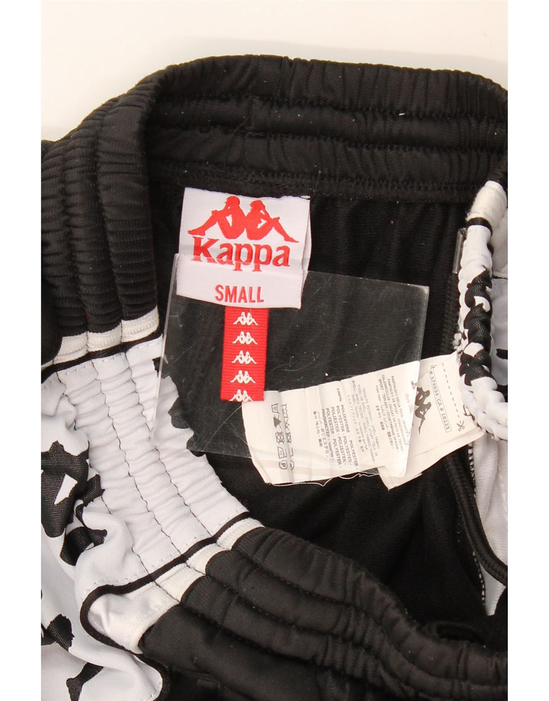 KAPPA Mens Graphic Tracksuit Trousers Joggers Small  Black Colourblock