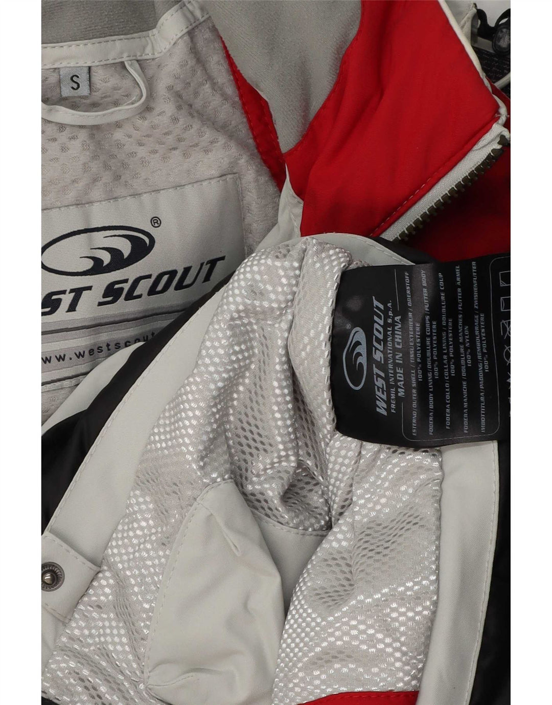 West Scout Mens Loose Fit Ski Jacket UK 36 Small Grey Colourblock Polyester