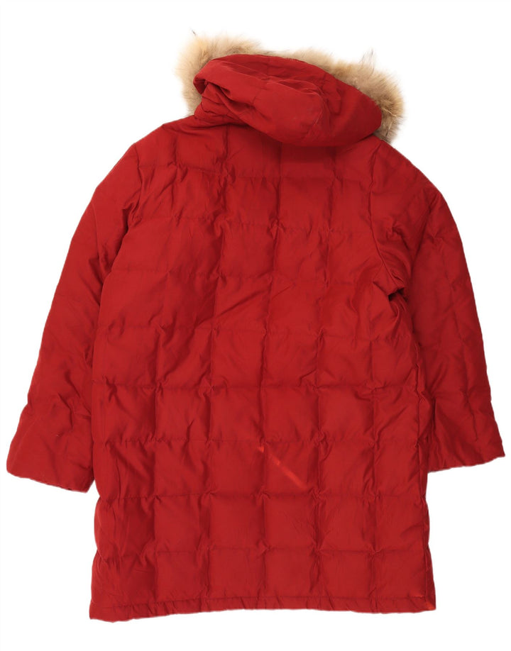 BRUGI Womens Oversized Hooded Padded Coat IT 50 XL Red Polyester
