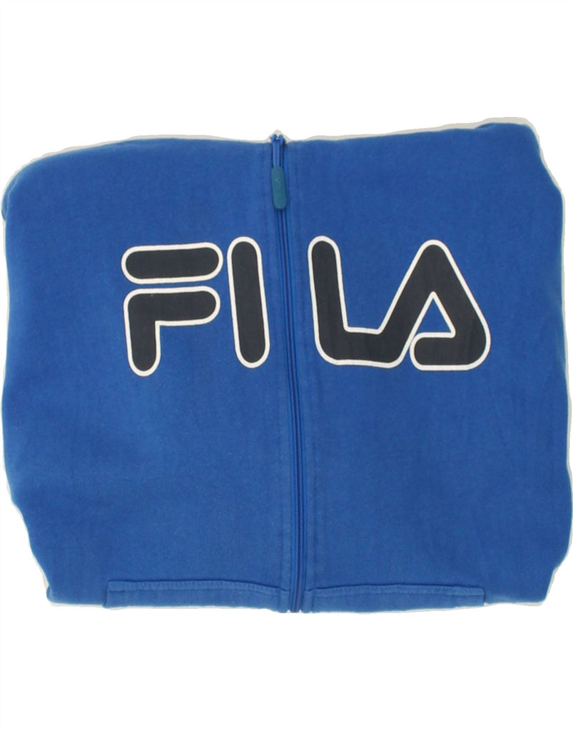 FILA Mens Graphic Zip Hoodie Sweater XL Blue Cotton | Vintage Fila | Thrift | Second-Hand Fila | Used Clothing | Messina Hembry 