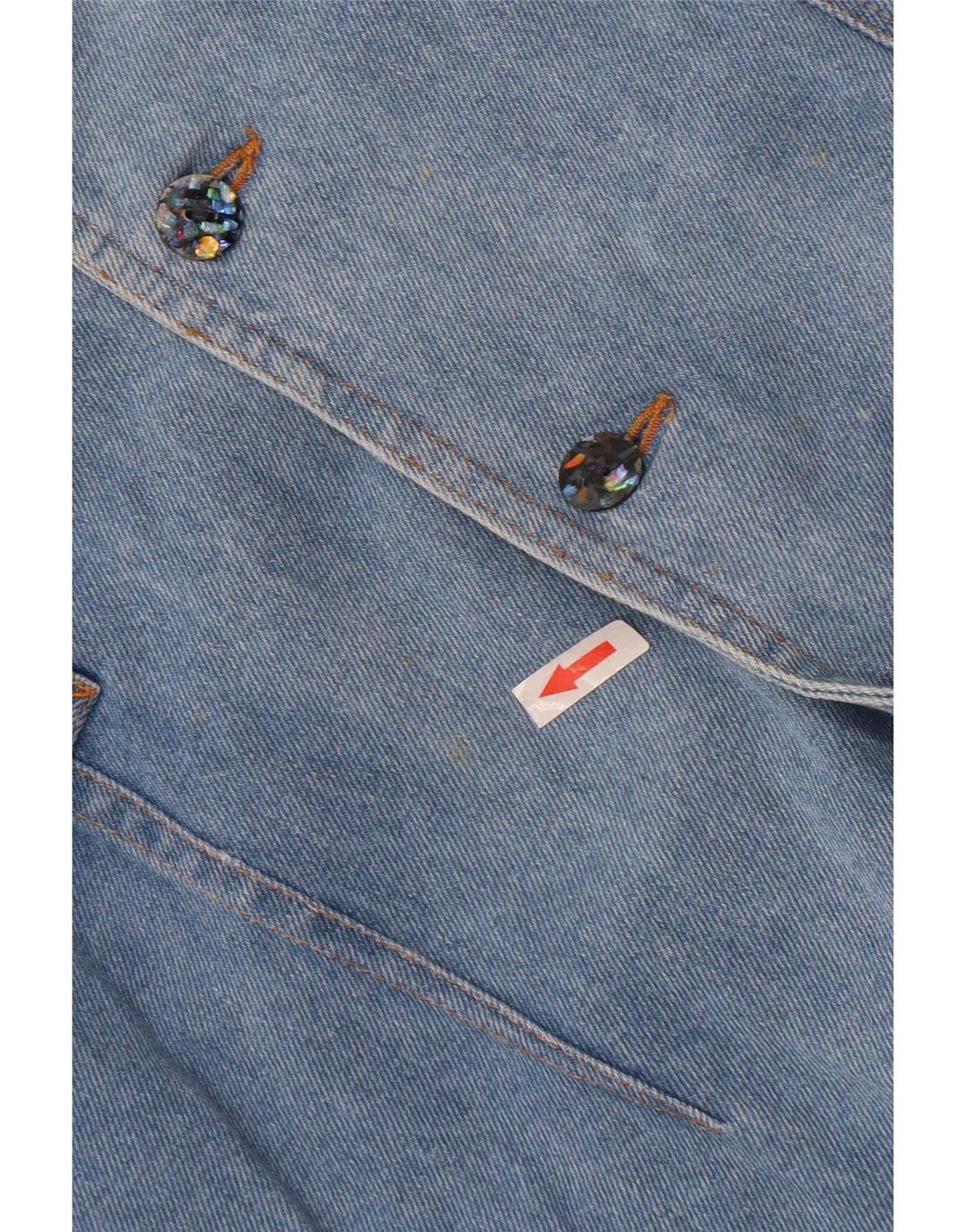 POP 84 Womens 2 Button Denim Blazer Jacket UK 10 Small Blue