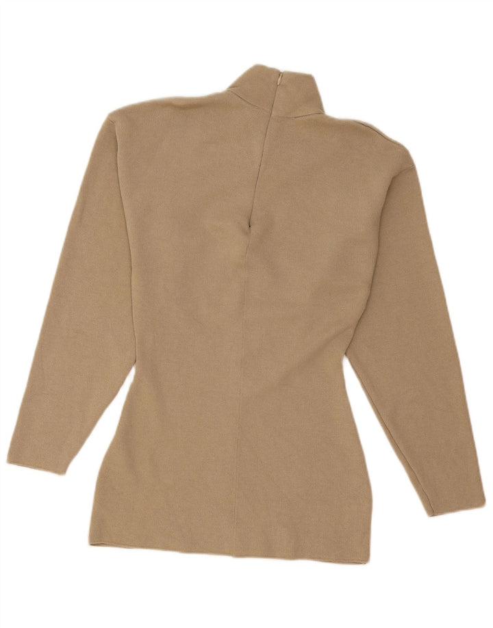 Zara Womens Turtle Neck Jumper Sweater UK 10 Small Beige Viscose