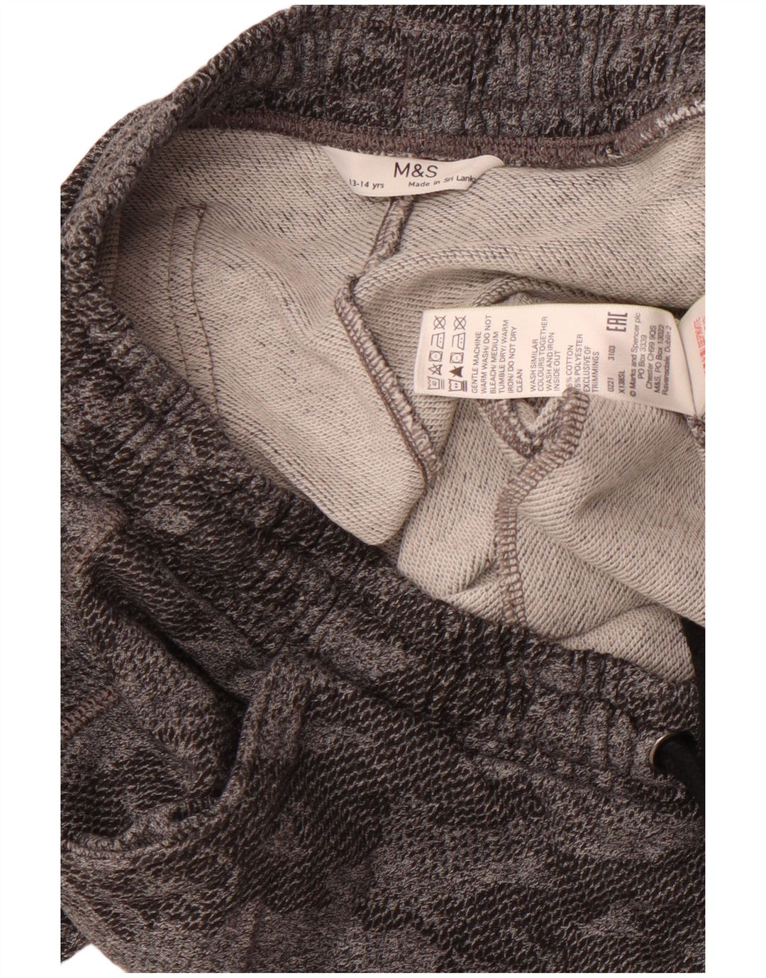 MARKS & SPENCER Boys Sport Shorts 13-14 Years Grey Camouflage Cotton