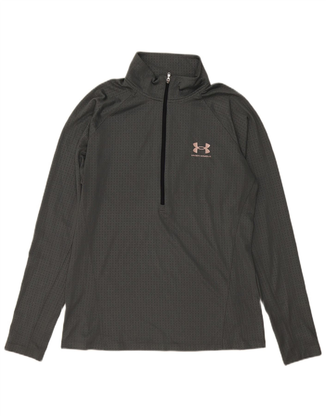 Under Armour Mens Heat Gear Pullover Tracksuit Top Large Grey Gingham