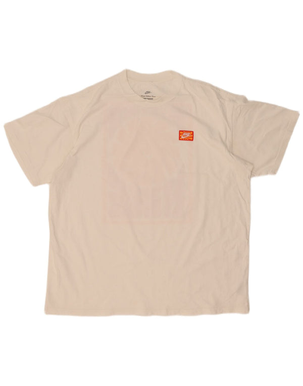 Nike Mens Loose Fit Graphic T-Shirt Top Large White Cotton