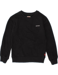 LEVI'S Boys Sweatshirt Jumper 5-6 Years Medium  Black Cotton