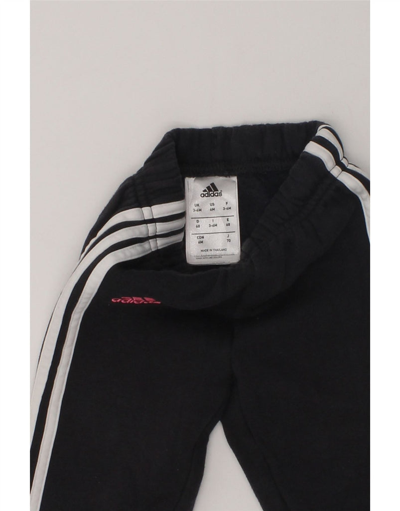 ADIDAS Baby Boys Joggers Tracksuit Trousers 3-6 Months Black Cotton | Vintage Adidas | Thrift | Second-Hand Adidas | Used Clothing | Messina Hembry 