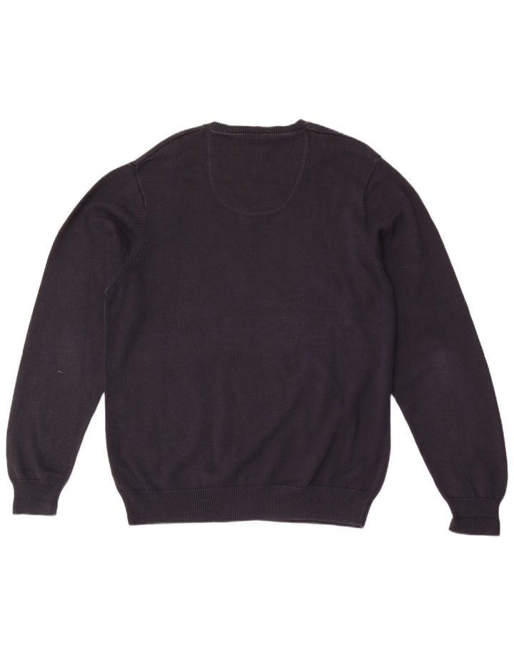 Marks & Spencer Mens Blue Harbour V-Neck Jumper Sweater Large Navy Blue