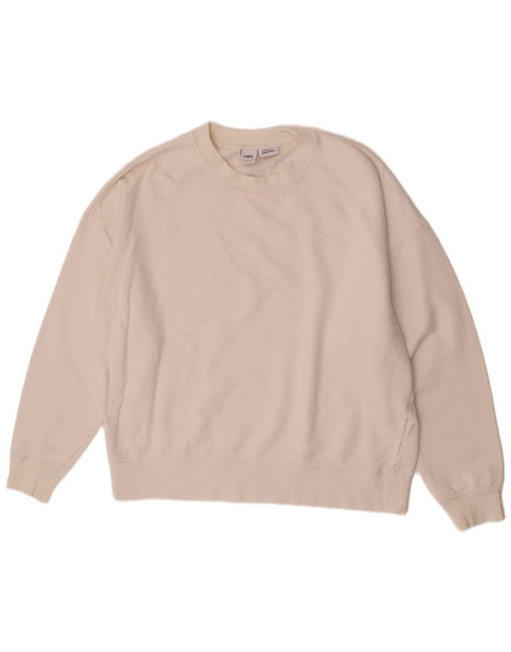 Zara Mens Oversized Sweatshirt Jumper Large White