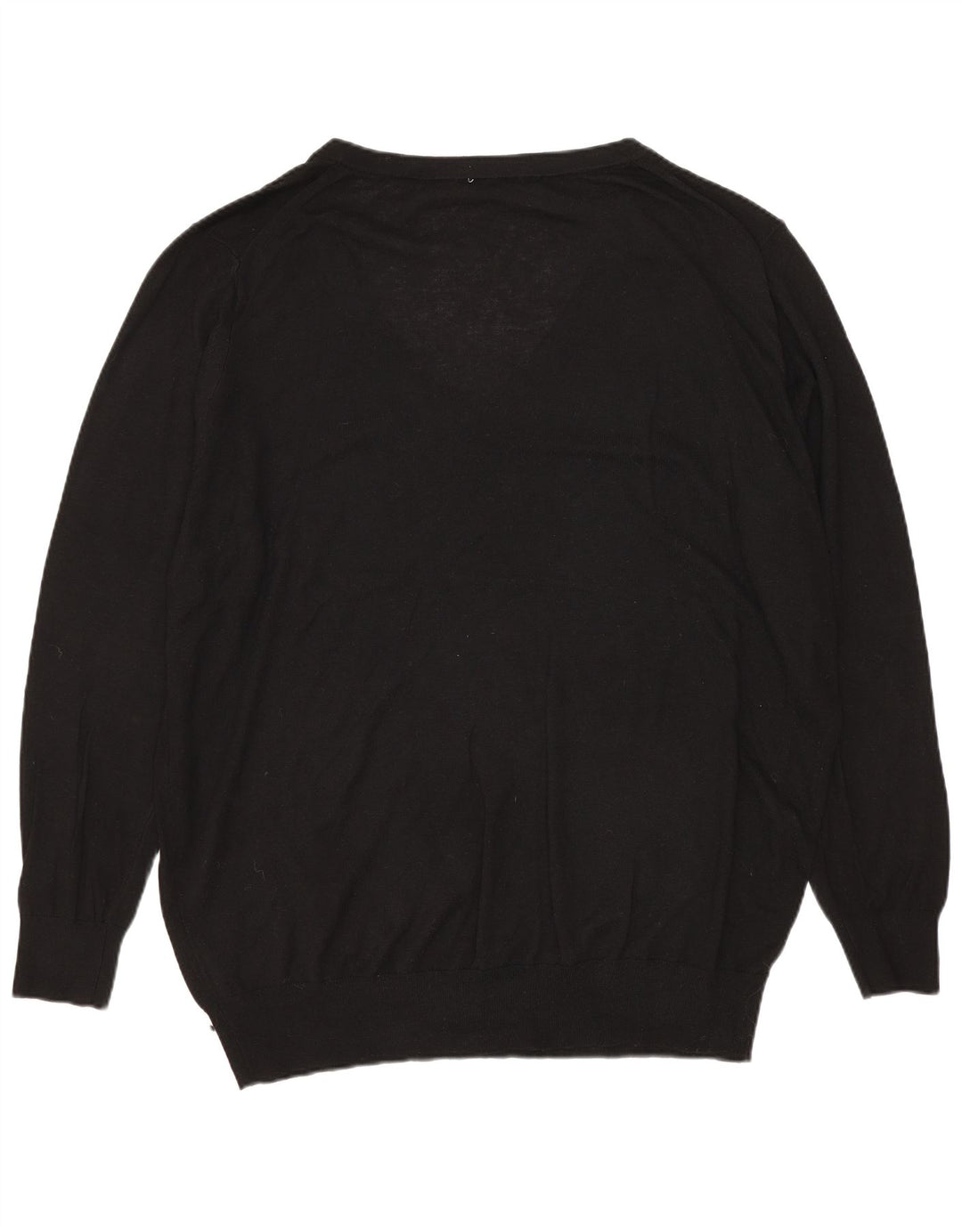 Zara Womens Oversized V-Neck Jumper Sweater UK 14 Medium Black Modal