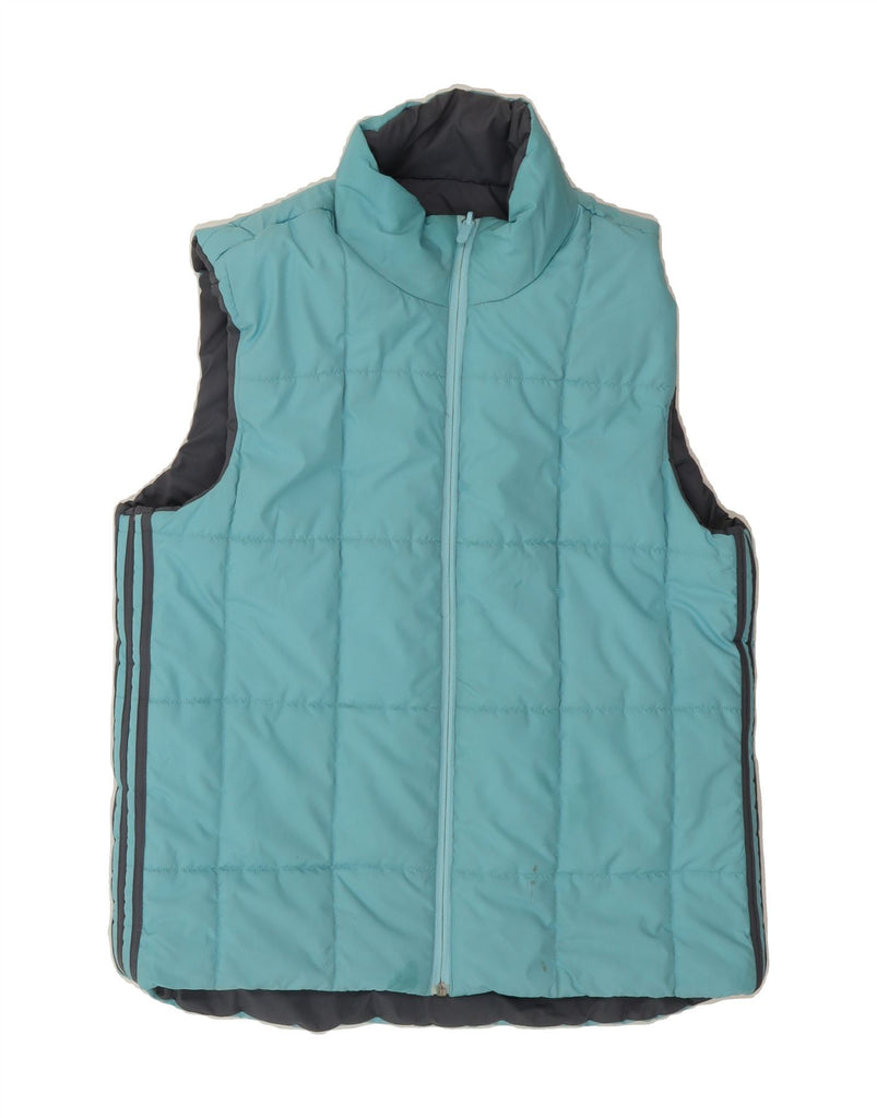 ADIDAS Mens Graphic Reversible Padded Gilet UK 38 Medium Grey Colourblock Vintage Adidas and Second-Hand Adidas from Messina Hembry 