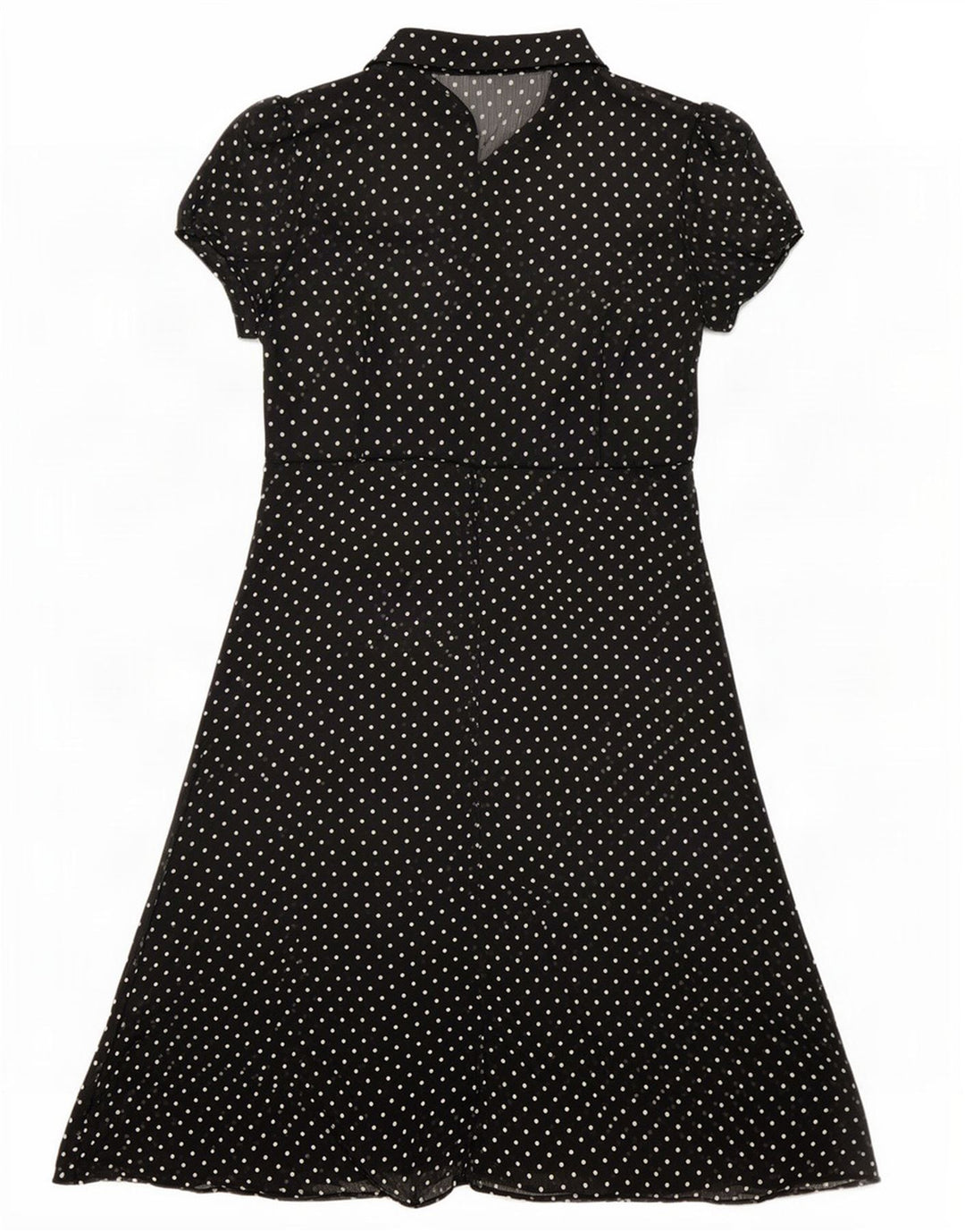 Marks & Spencer Womens See Through A-Line Dress UK 14 Medium Black Spotted
