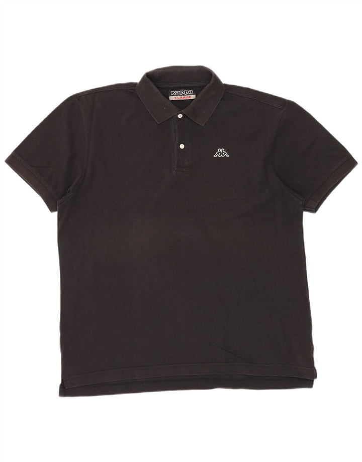 KAPPA Mens Polo Shirt XL Black Cotton